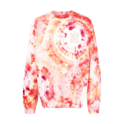 AMIRI SS22 Red Tie-Dye Cotton Crewneck Long-Sleeve Sweatshirt SS22MJL015