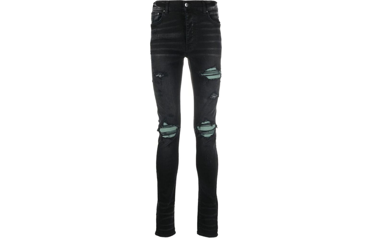 Order AMIRI 男款 SS22 修身破洞黑色牛仔褲 MDS007-023