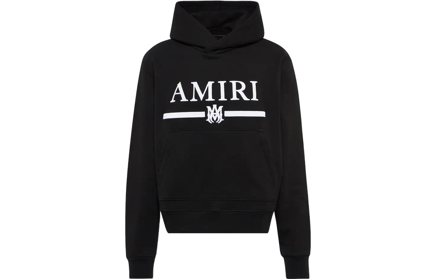 AMIRI SS22 Solid Logo Hoodie Black Cotton Sweatshirt PF22MJH022F001