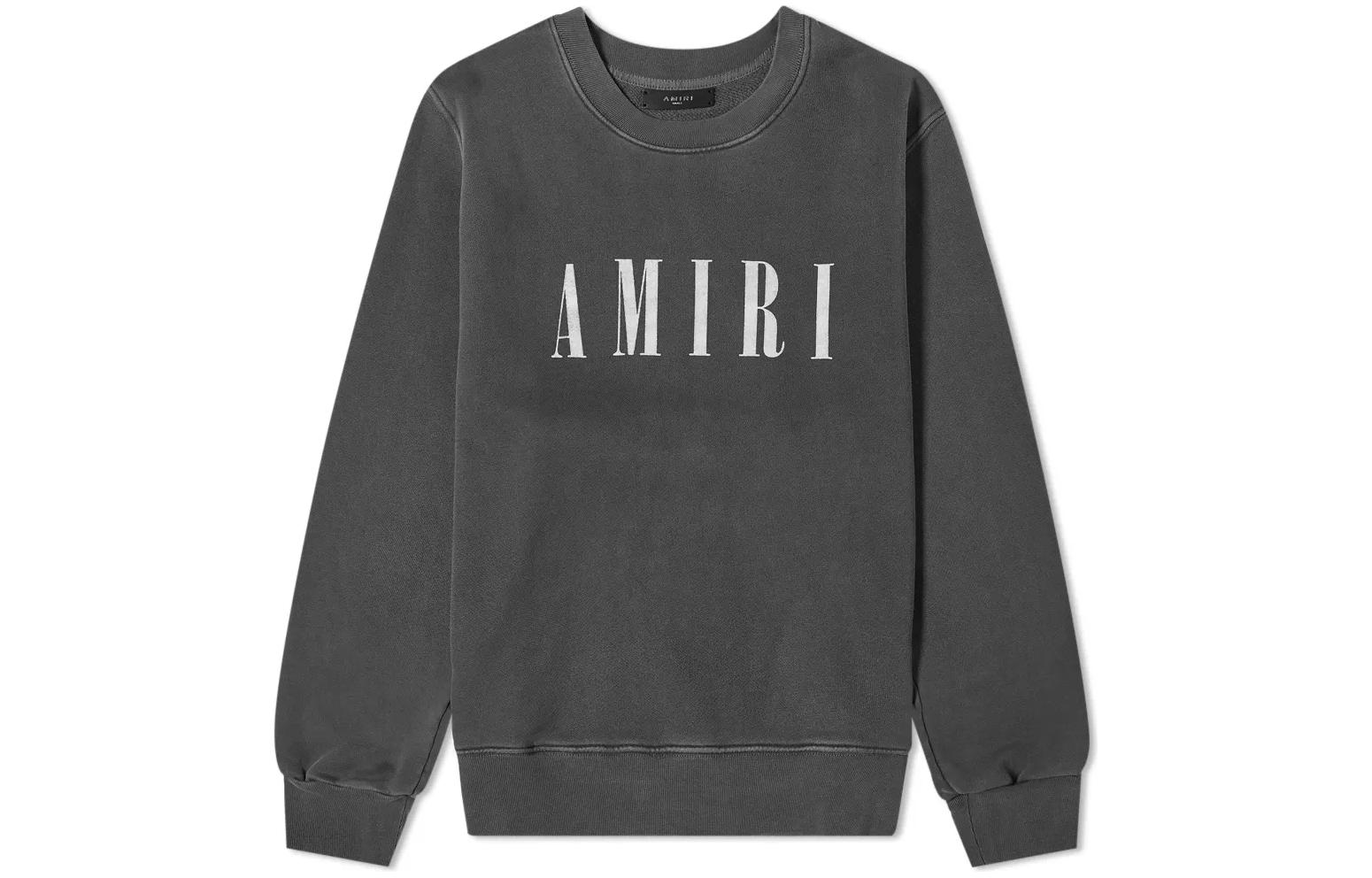 AMIRI SS22 Solid Logo Print Crewneck Sweatshirt Grey W9M02348TE