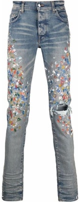 AMIRI SS22 Skinny Jeans Lelaki Biru Spray Paint Distressed PS22MDS202408 Order AMIRI SS22 Skinny Jeans Lelaki Biru Spray Paint Distressed PS22MDS202408
