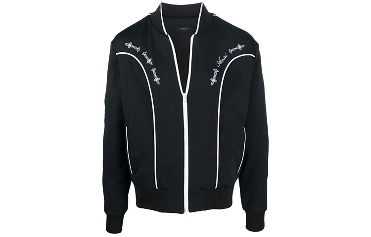 AMIRI SS22 Striped Zipper Jacket Black MOS015001