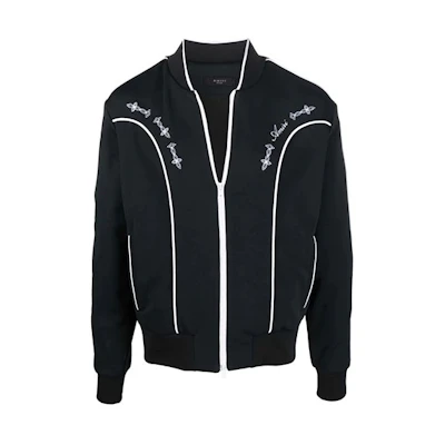 AMIRI SS22 Striped Zipper Jacket Black MOS015001