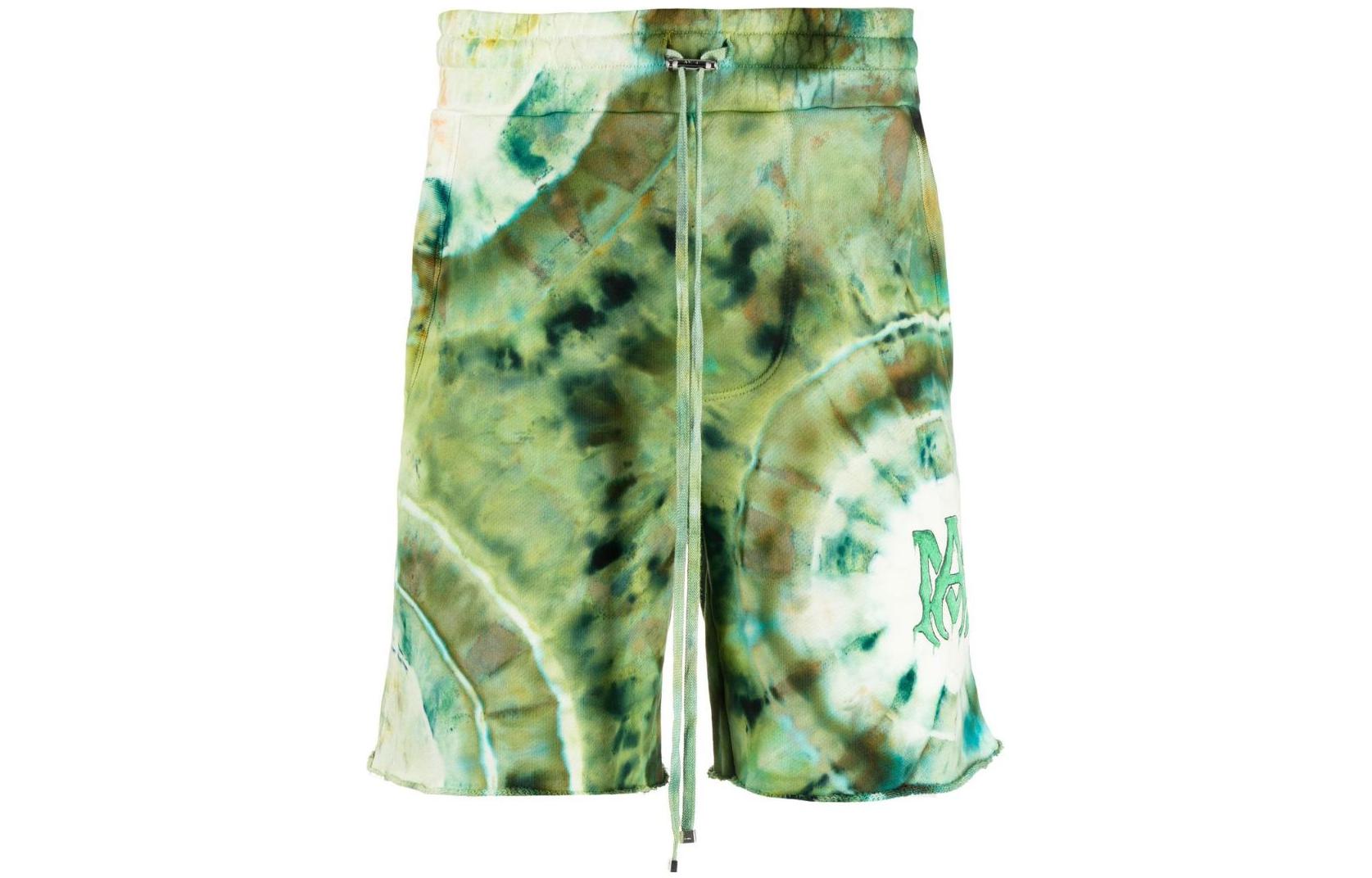 AMIRI SS22 Tie-Dye Drawstring Logo Shorts Men’s Green. SS22MJL025310
