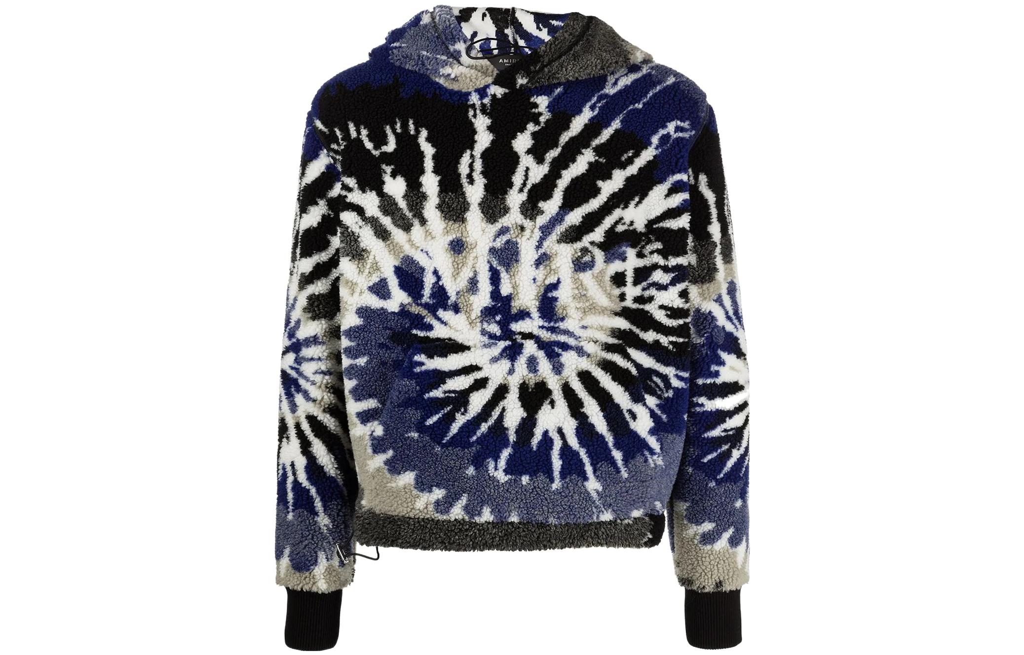 AMIRI SS22 Tie-Dye Faux Shearling Hoodie Men’s Blue PS22MKF015-495