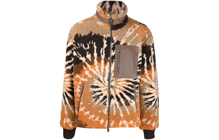 AMIRI SS22 Tie-Dye Fleece Jacket Orange PS22MKF014-666