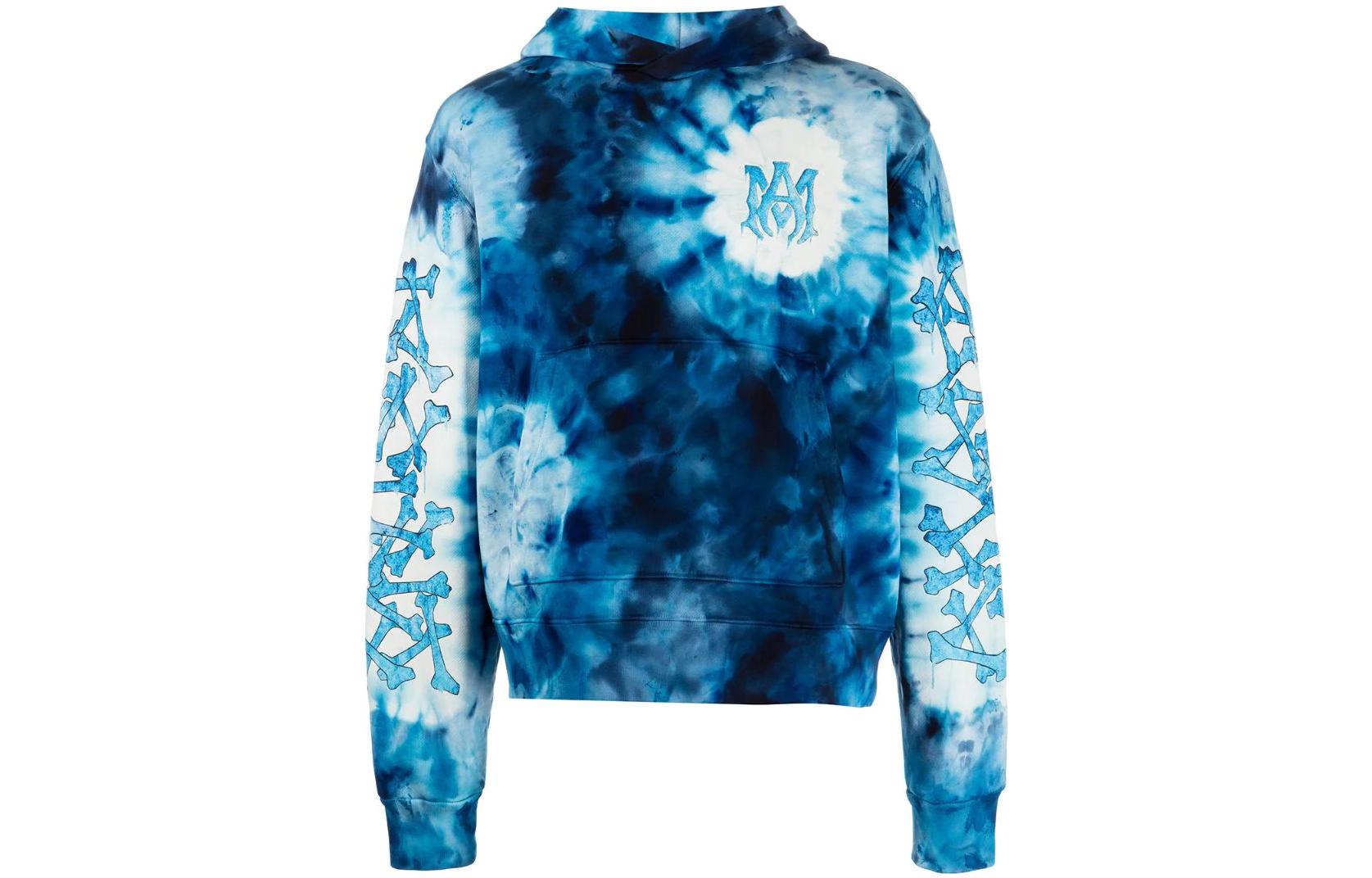 AMIRI SS22 Tie-Dye Logo Hoodie Menswear Blue SS22MJL014420