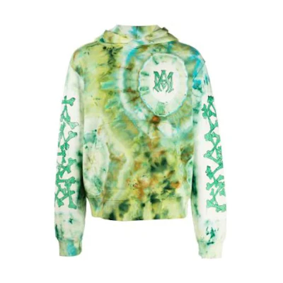 AMIRI SS22 Tie-Dye Logo Print Long Sleeve Sweatshirt Green SS22MJL014310