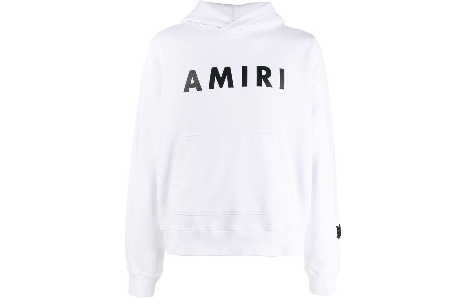 AMIRI SS22 White Big Logo Cotton Hoodie Fall Collection MJL035100