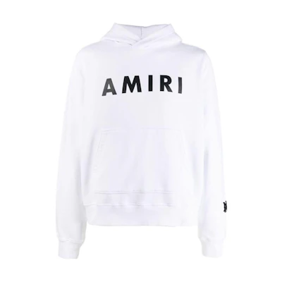 AMIRI SS22 White Big Logo Cotton Hoodie Fall Collection MJL035100