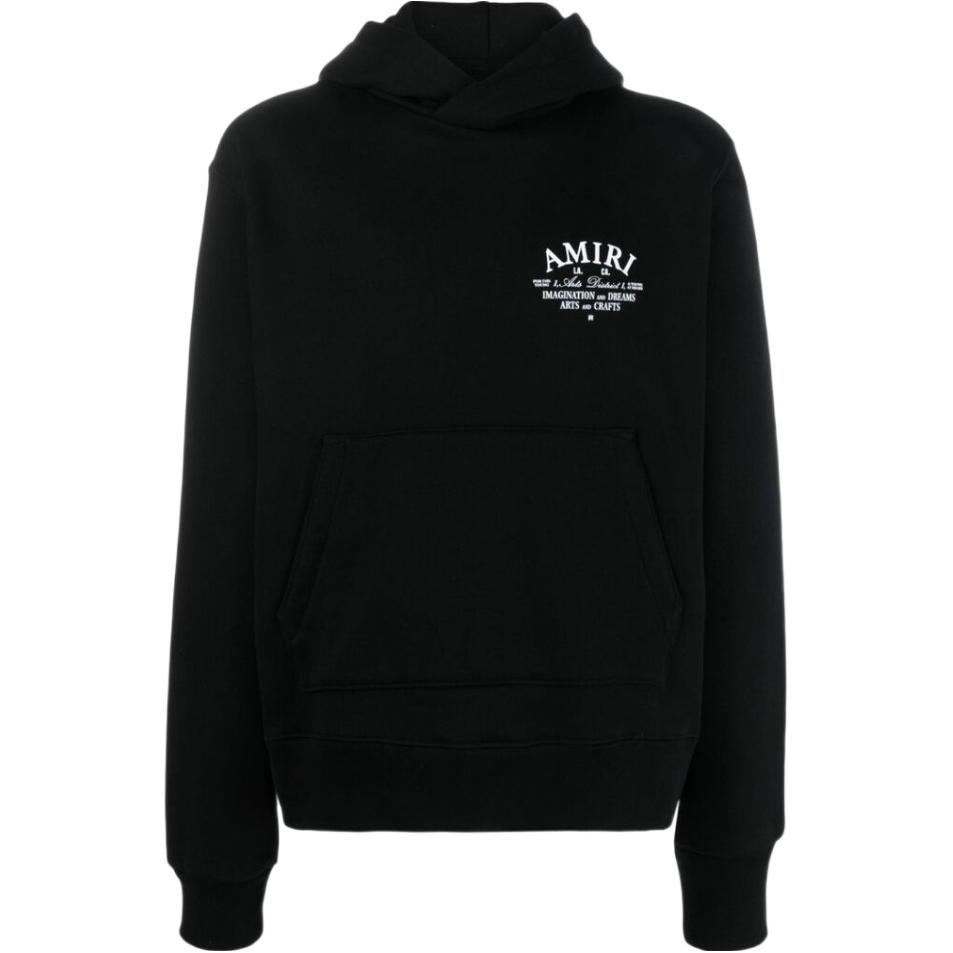 AMIRI SS23  Black Letter Print Pullover Hoodie Long Sleeve. PXMJG001-001