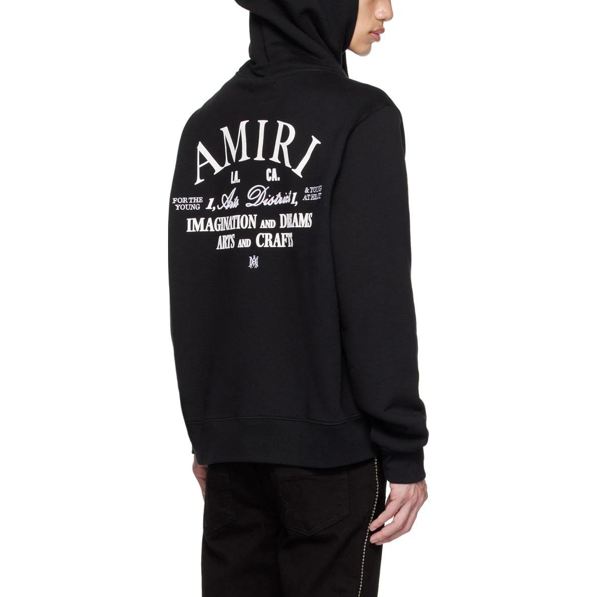 Shop AMIRI SS23 黑色字母印花連帽長袖上衣. PXMJG001-001