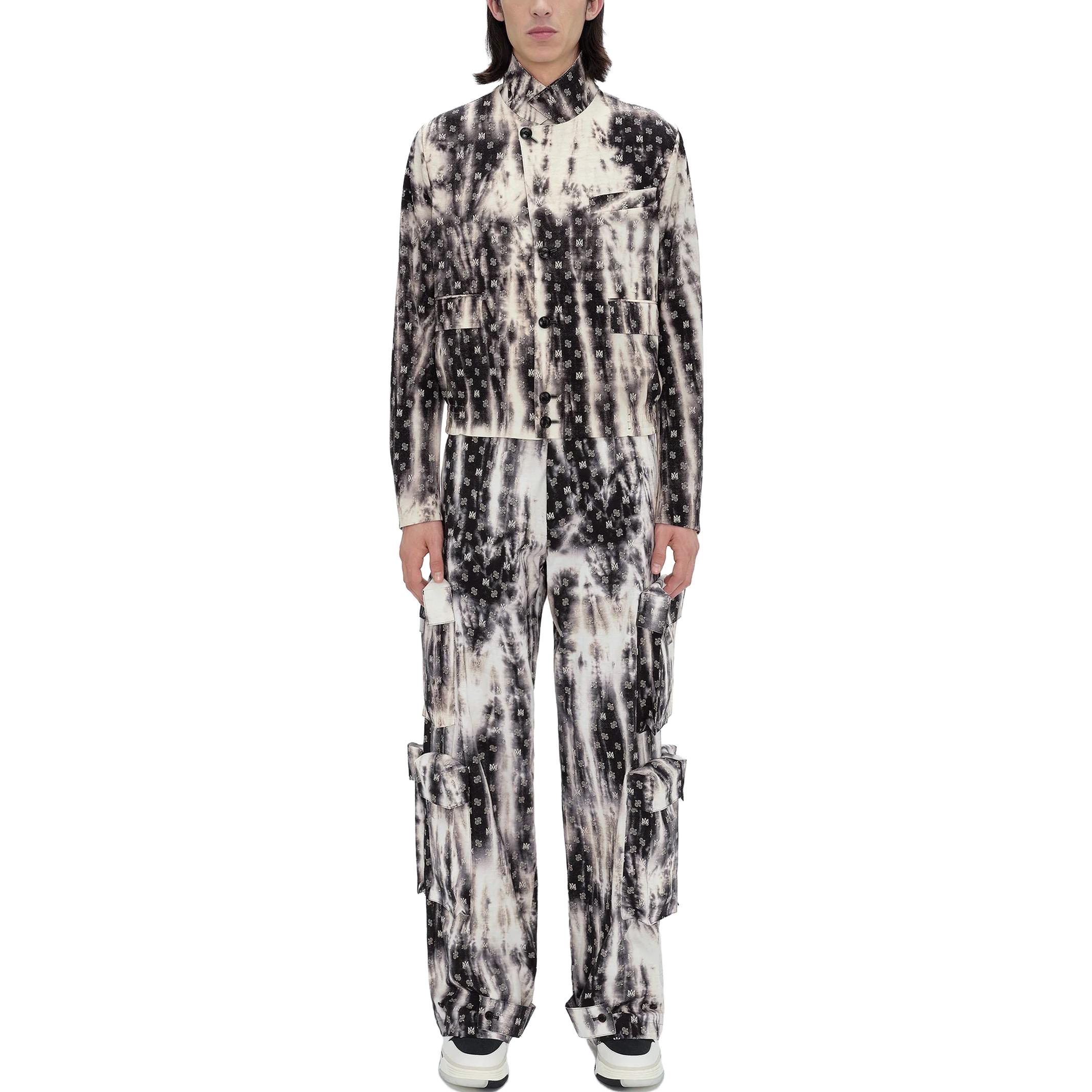 Lookbook AMIRI SS23 黑色圖案印花翻領夾克. PF23MJF012-001