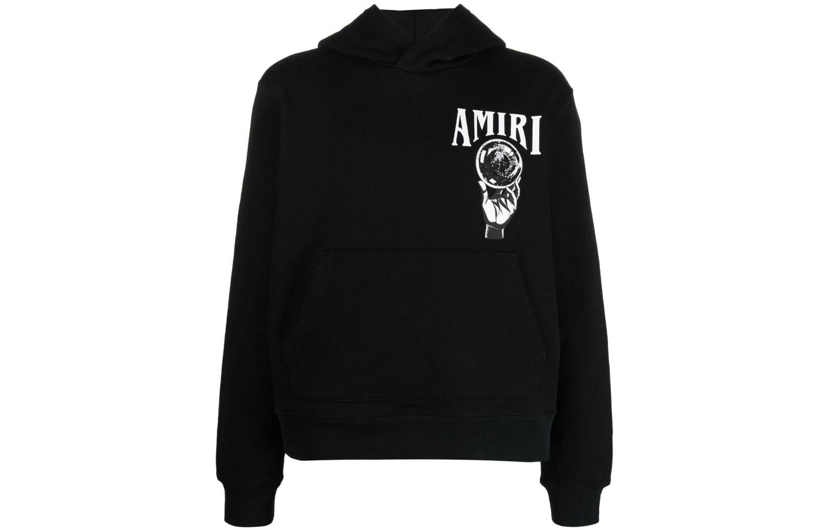 AMIRI SS23  Logo Print Hoodie - Black. PS23MJG005-001