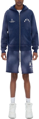 アミリ SS23 ルーズフィット カレッジ ジップアップフーディー ブルー PF23MJG022-420 Shop アミリ SS23 ルーズフィット カレッジ ジップアップフーディー ブルー PF23MJG022-420