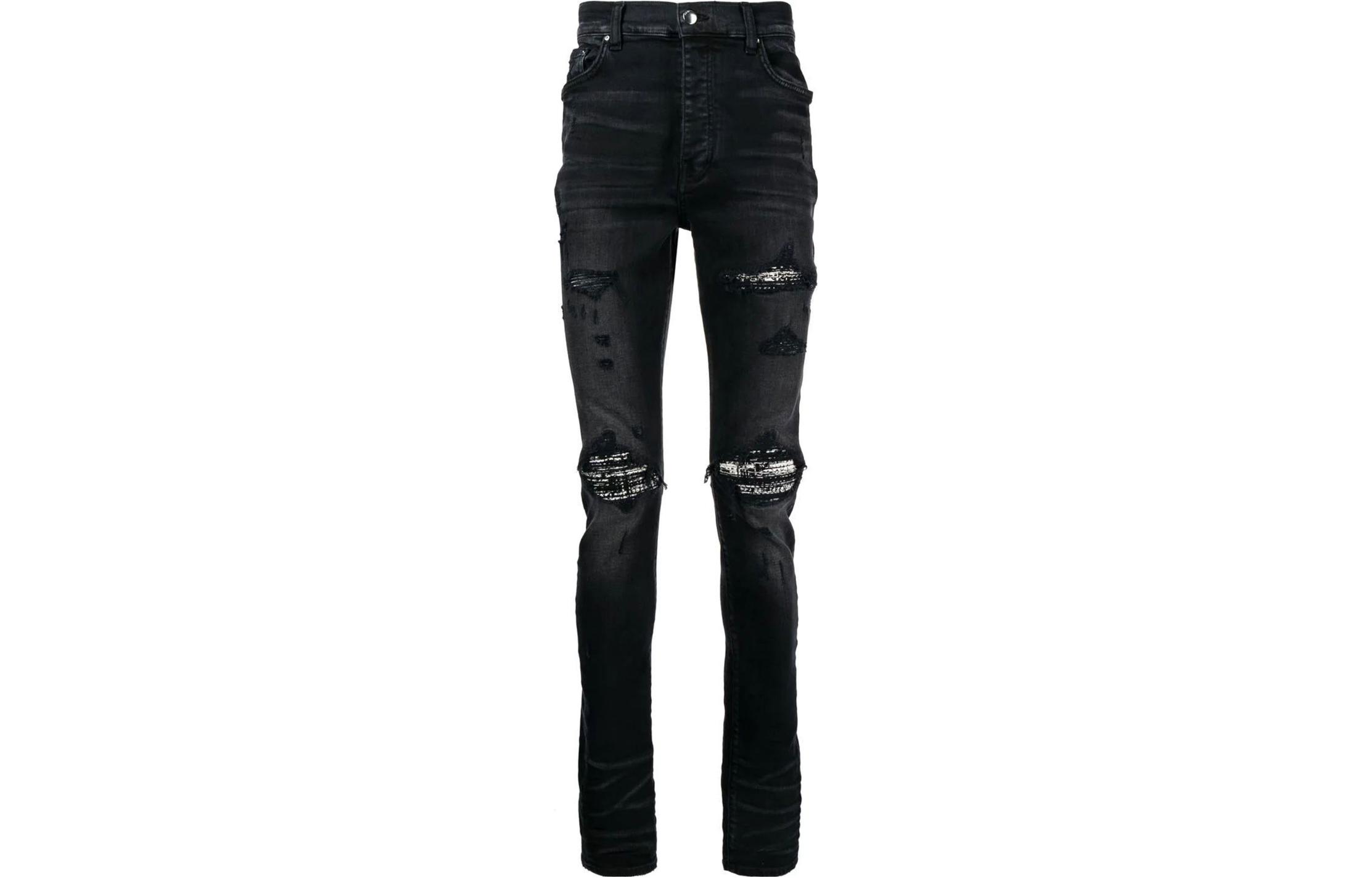 AMIRI SS23  Slim Fit Distressed Black Denim Jeans. PS23MDS010DSI023