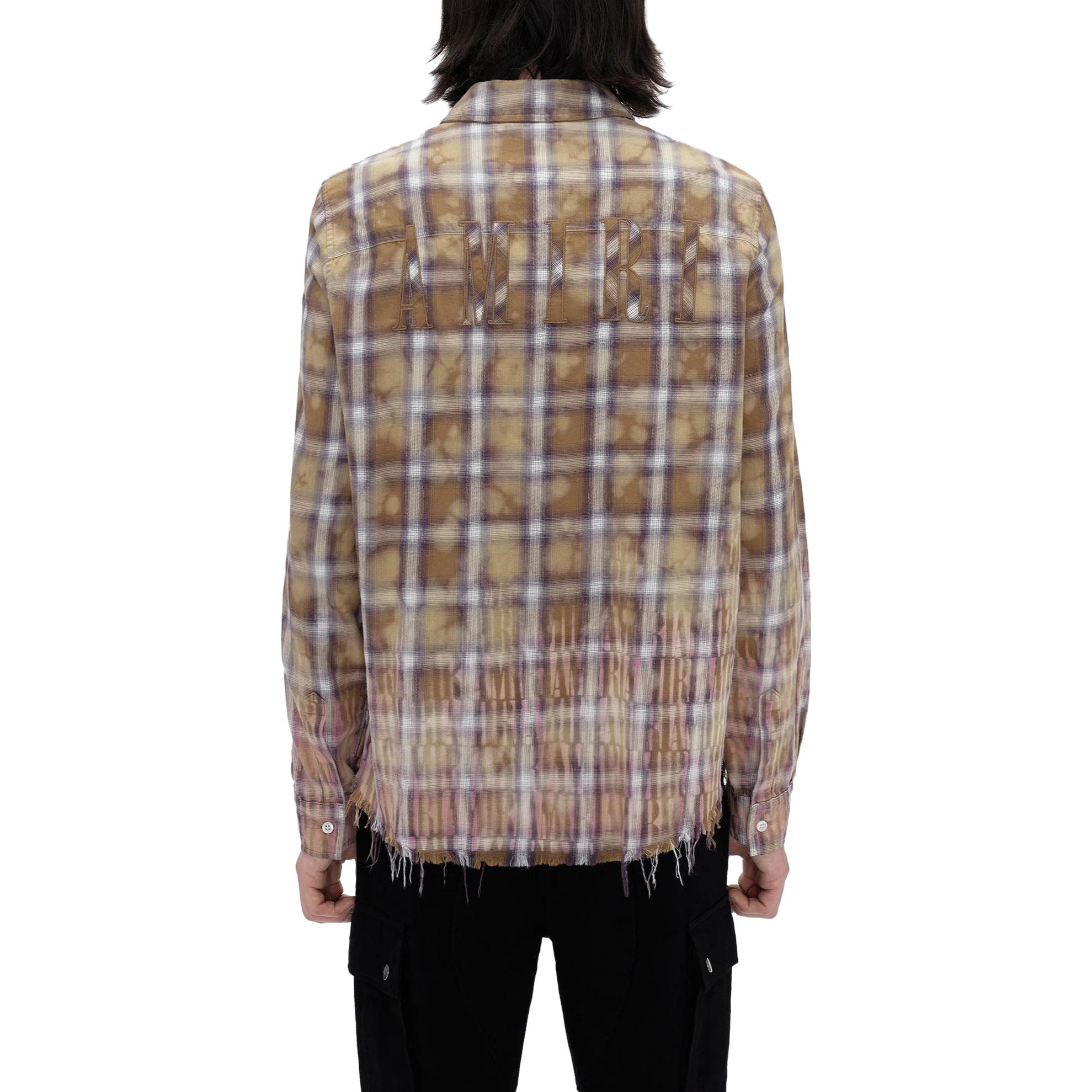 Shop AMIRI SS23 修身款長袖襯衫 浅卡其色 PF23MSL011-210