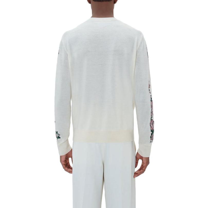 Details for AMIRI SS23 Aloha Scenic Jacquard Crewneck Sweater Biru - Lengan Panjang Pria. SS23MKL005-368