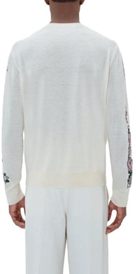 AMIRI SS23 Aloha Scenic Jacquard Crewneck Sweater Biru - Lengan Panjang Pria. SS23MKL005-368 Details for AMIRI SS23 Aloha Scenic Jacquard Crewneck Sweater Biru - Lengan Panjang Pria. SS23MKL005-368