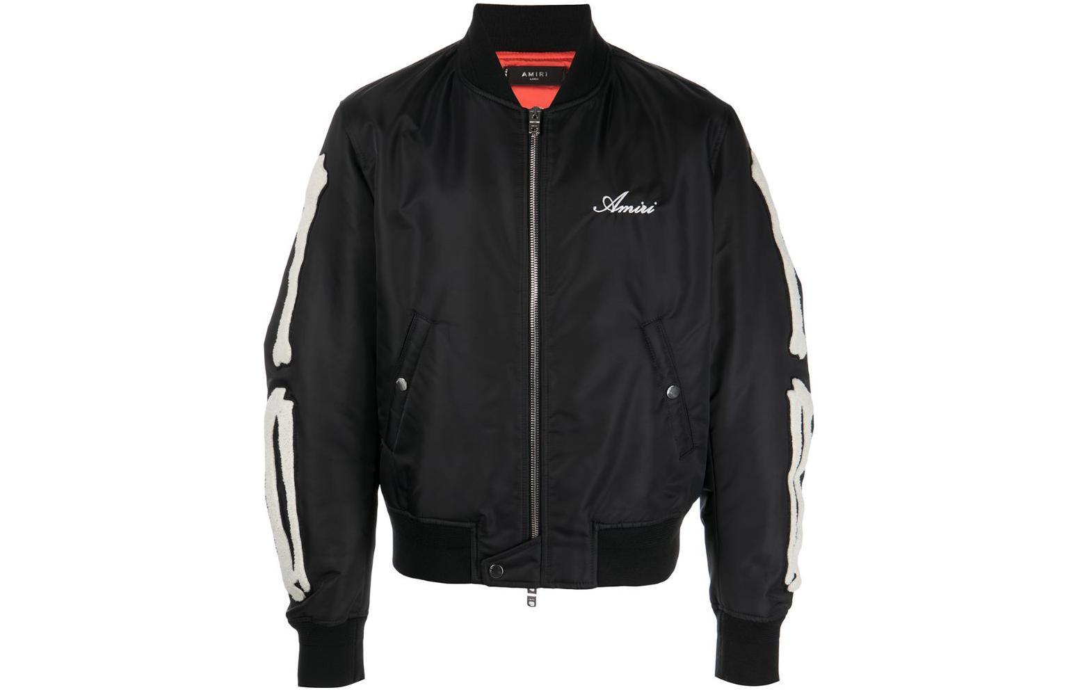 AMIRI SS23 Appliqué Detail Bomber Jacket Black PF22M0S008-001