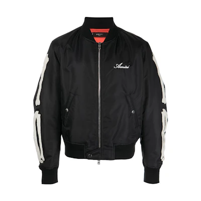 AMIRI SS23 Appliqué Detail Bomber Jacket Black PF22M0S008-001