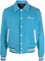 AMIRI SS23 Appliqué Long Sleeve Bomber Jacket Light Blue PS23MOS002-463 AMIRI SS23 Appliqué Long Sleeve Bomber Jacket Light Blue PS23MOS002-463