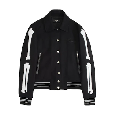 AMIRI SS23 Black Bone Graphic Printed Long Sleeve Jacket for Men PS22W0S006-001
