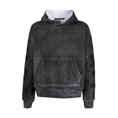 AMIRI SS23 Black Paint Splatter Hoodie Pullover Long Sleeve PS23MJG031-956