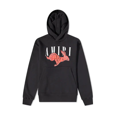 AMIRI SS23 Black Pullover Hoodie with Letter Graphic Print for Men MJG042-001