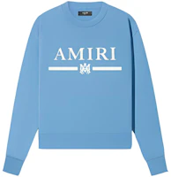 AMIRI SS23 Blue Crewneck Sweatshirt with Logo Print PS23MJL003-450 AMIRI SS23 Blue Crewneck Sweatshirt with Logo Print PS23MJL003-450