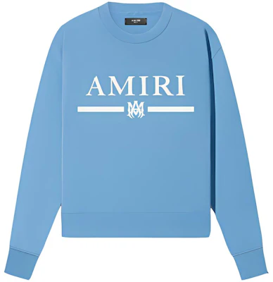 アミリ SS23 ブルー クルーネック スウェットシャツ ロゴプリント入り PS23MJL003-450 Buy アミリ SS23 ブルー クルーネック スウェットシャツ ロゴプリント入り PS23MJL003-450