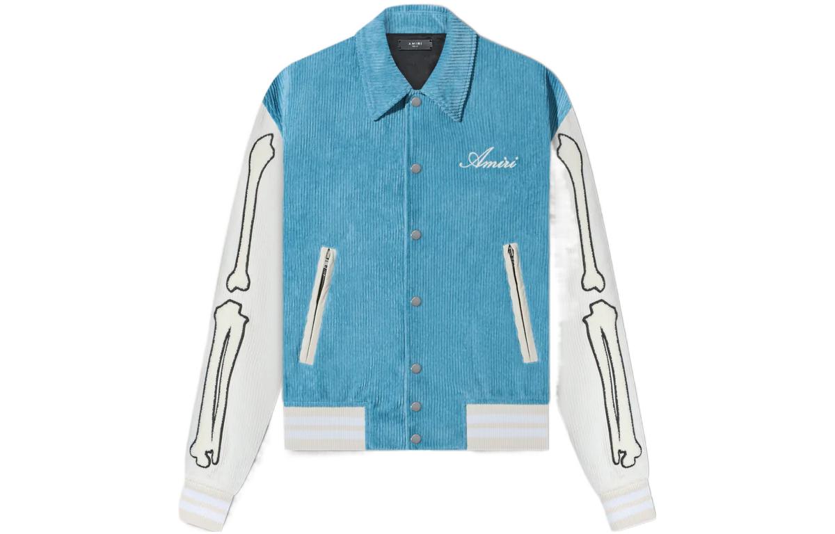 AMIRI SS23 Corduroy Skull Long Sleeve Sport Jacket Men’s Blue PS23MOS010-450