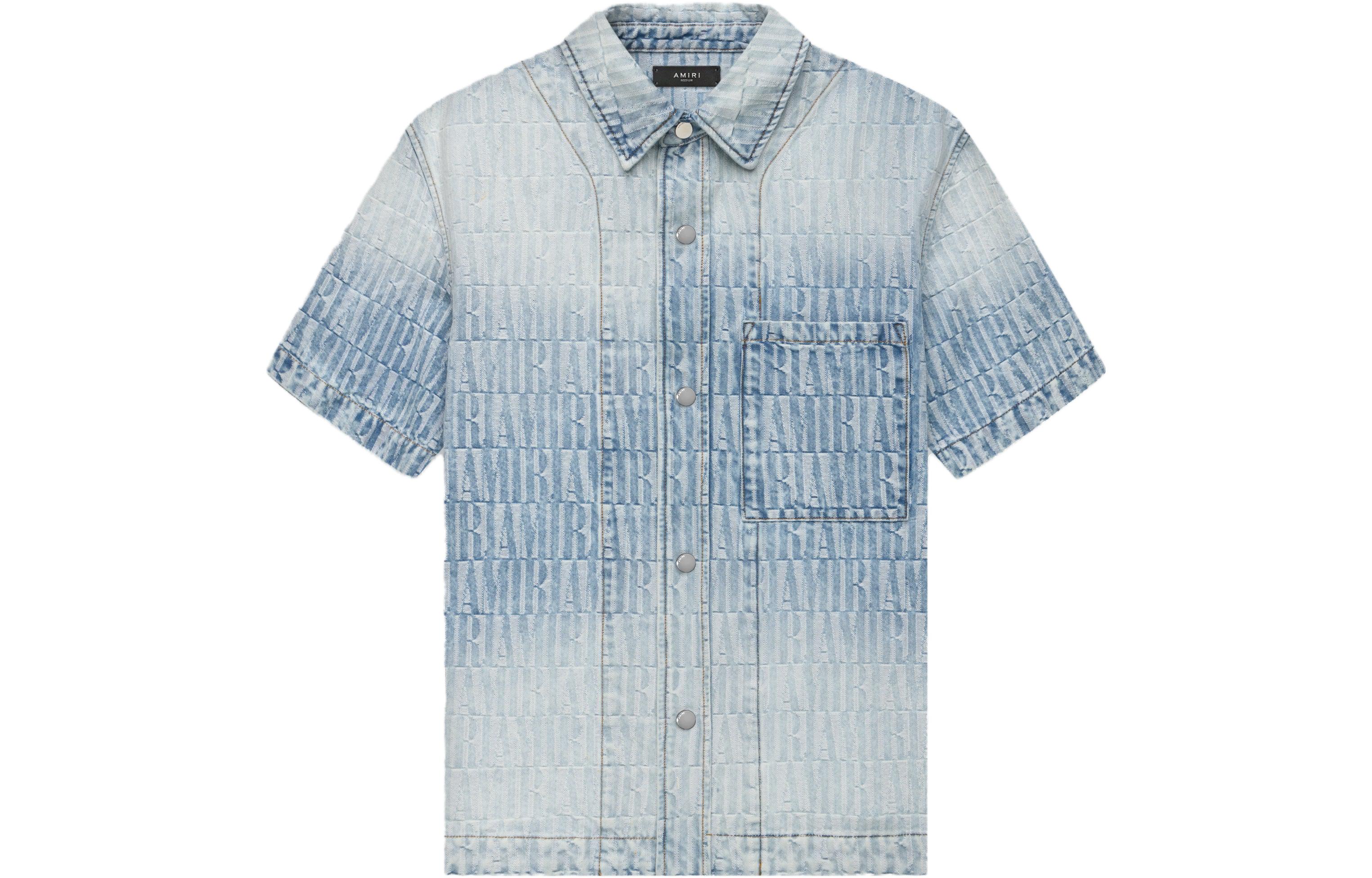 Order AMIRI SS23 グラデーション 半袖 ボタンアップ シャツ ウォッシュドブルー SS23MDS027-765
