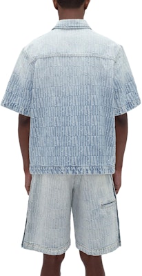 AMIRI SS23 グラデーション 半袖 ボタンアップ シャツ ウォッシュドブルー SS23MDS027-765 Shop AMIRI SS23 グラデーション 半袖 ボタンアップ シャツ ウォッシュドブルー SS23MDS027-765