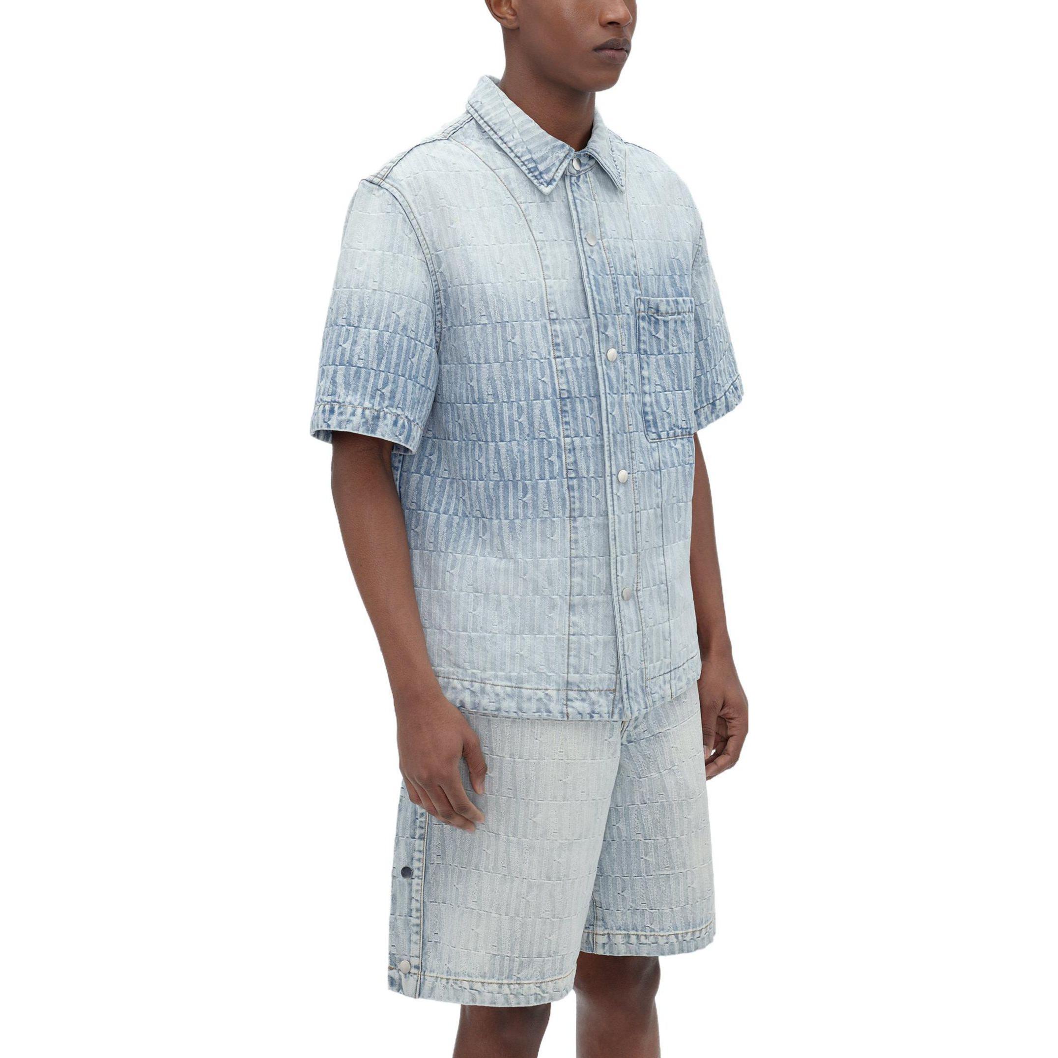 Purchase AMIRI SS23 グラデーション 半袖 ボタンアップ シャツ ウォッシュドブルー SS23MDS027-765