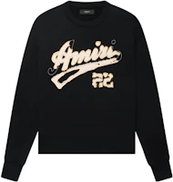 AMIRI SS23 Letter Print Crewneck Pullover Sweatshirt Black Mens SS23MJG006-001 AMIRI SS23 Letter Print Crewneck Pullover Sweatshirt Black Mens SS23MJG006-001