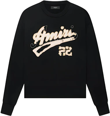 AMIRI SS23 Letter Print Crewneck Pullover Sweatshirt Black Mens SS23MJG006-001 Buy AMIRI SS23 Letter Print Crewneck Pullover Sweatshirt Black Mens SS23MJG006-001