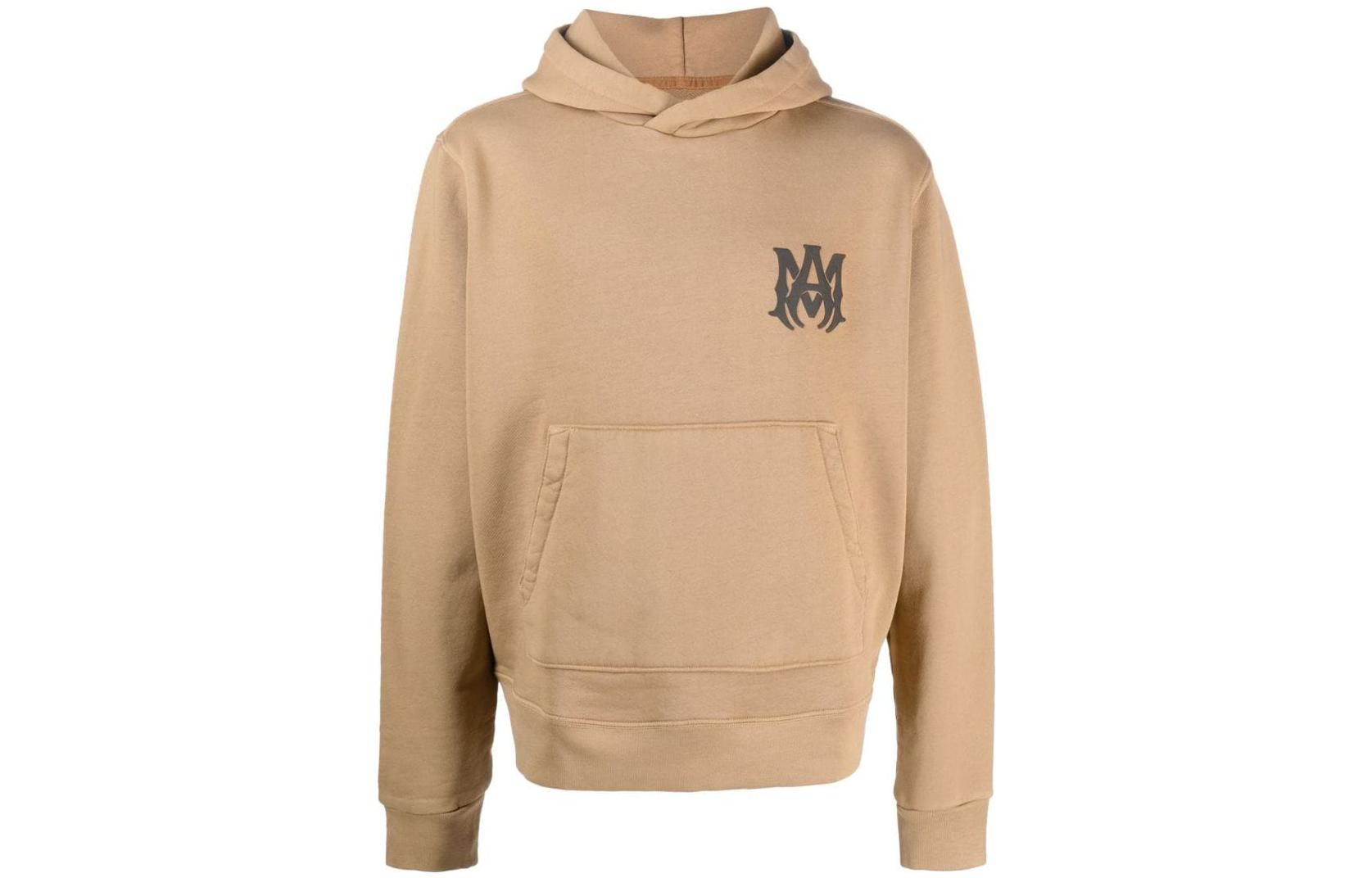 AMIRI SS23 Logo Print Brown Hoodie Pullover for Men PS23MJL019-281