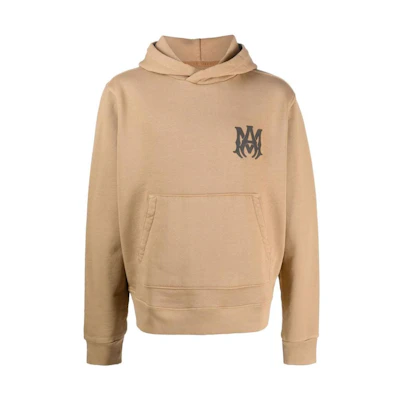 AMIRI SS23 Logo Print Brown Hoodie Pullover for Men PS23MJL019-281