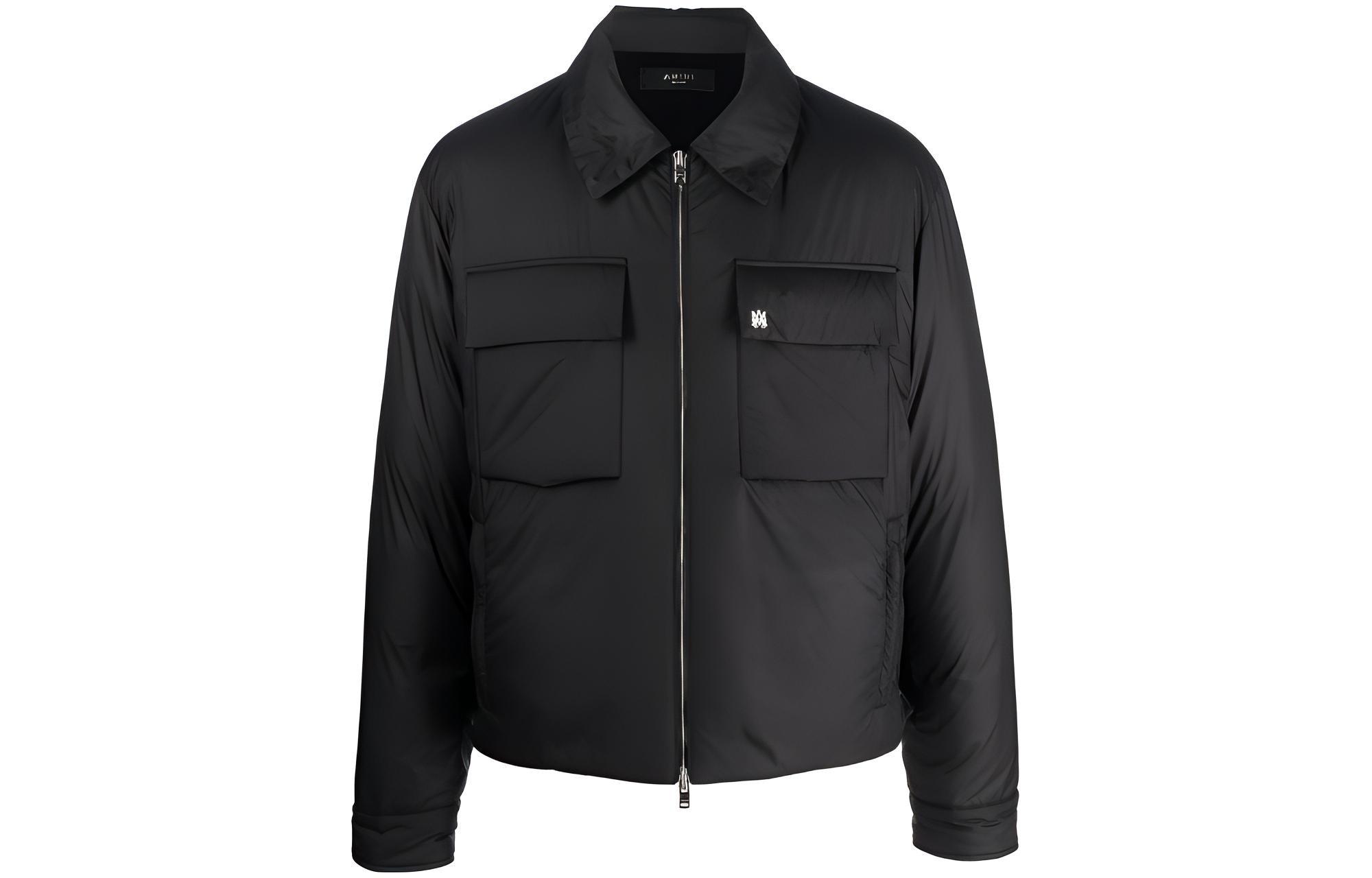 AMIRI SS23 Logo Print Zip Shirt Jacket Black PS23MOS029-001