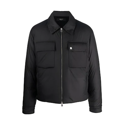AMIRI SS23 Logo Print Zip Shirt Jacket Black PS23MOS029-001