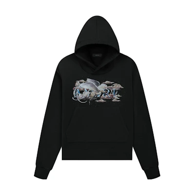 AMIRI SS23 Pattern Print Oversized Hoodie Black Menswear SS23MJG017-001