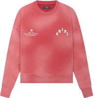 AMIRI SS23 Pink Letter Logo Print Crewneck Long Sleeve Sweatshirt Men PF23MJG013-610 AMIRI SS23 Pink Letter Logo Print Crewneck Long Sleeve Sweatshirt Men PF23MJG013-610