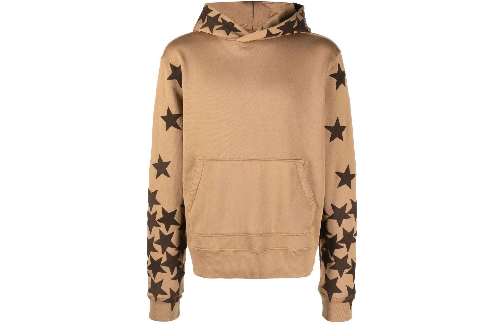 AMIRI SS23 Star Appliqué Brown Pullover Hoodie AW22MJH006-253
