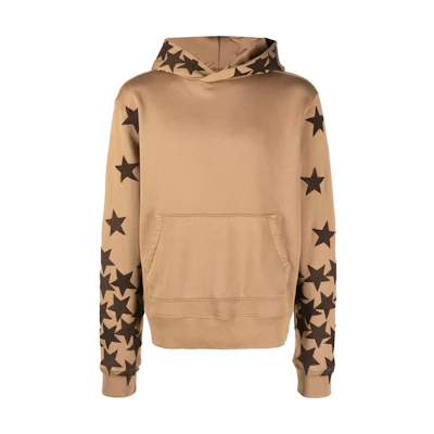 AMIRI SS23 Star Appliqué Brown Pullover Hoodie AW22MJH006-253