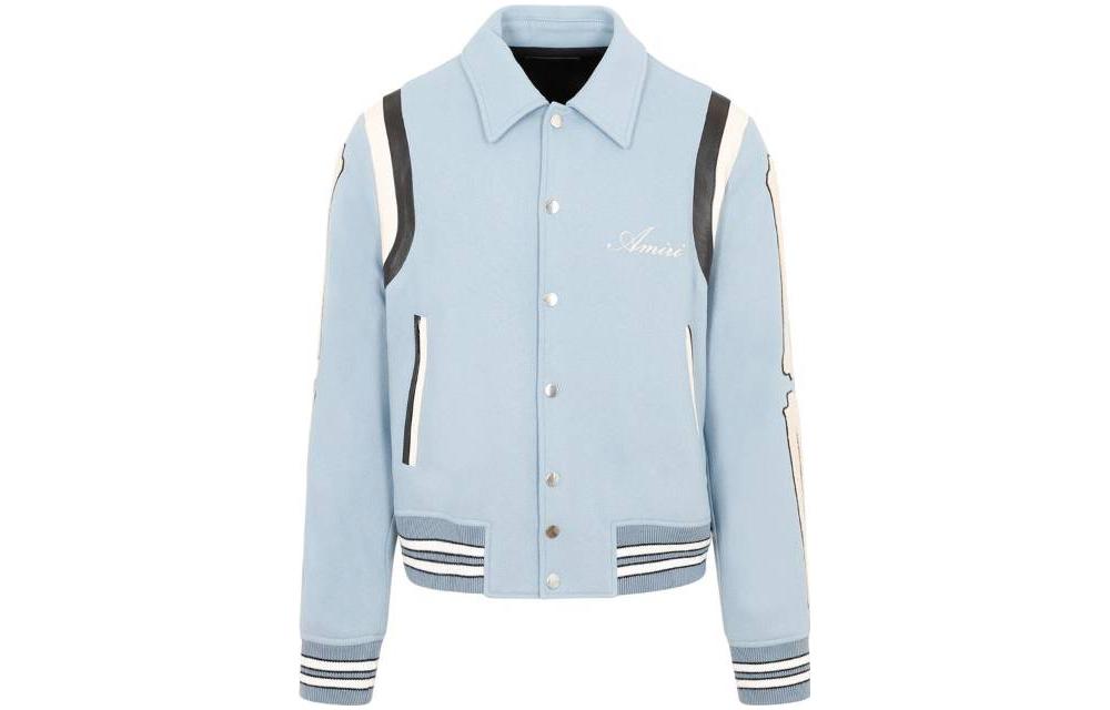 AMIRI SS23 Striped Button-Up Long Sleeve Jacket Blue - PF23MOS002-533