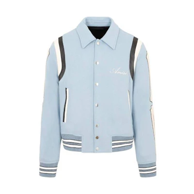 AMIRI SS23 Striped Button-Up Long Sleeve Jacket Blue - PF23MOS002-533