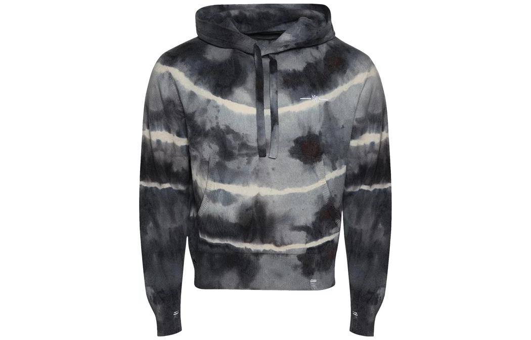 AMIRI SS23 Tie-Dye Drawstring Hoodie Gray Pullover PS23MKH011-974
