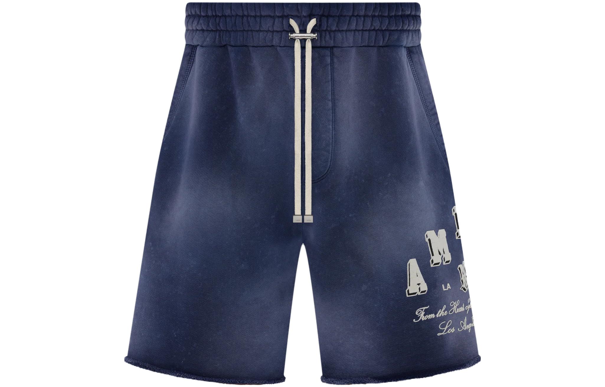 AMIRI SS23 Tie-Dye Logo Print Drawstring Shorts  Blue PF23MJP001-420