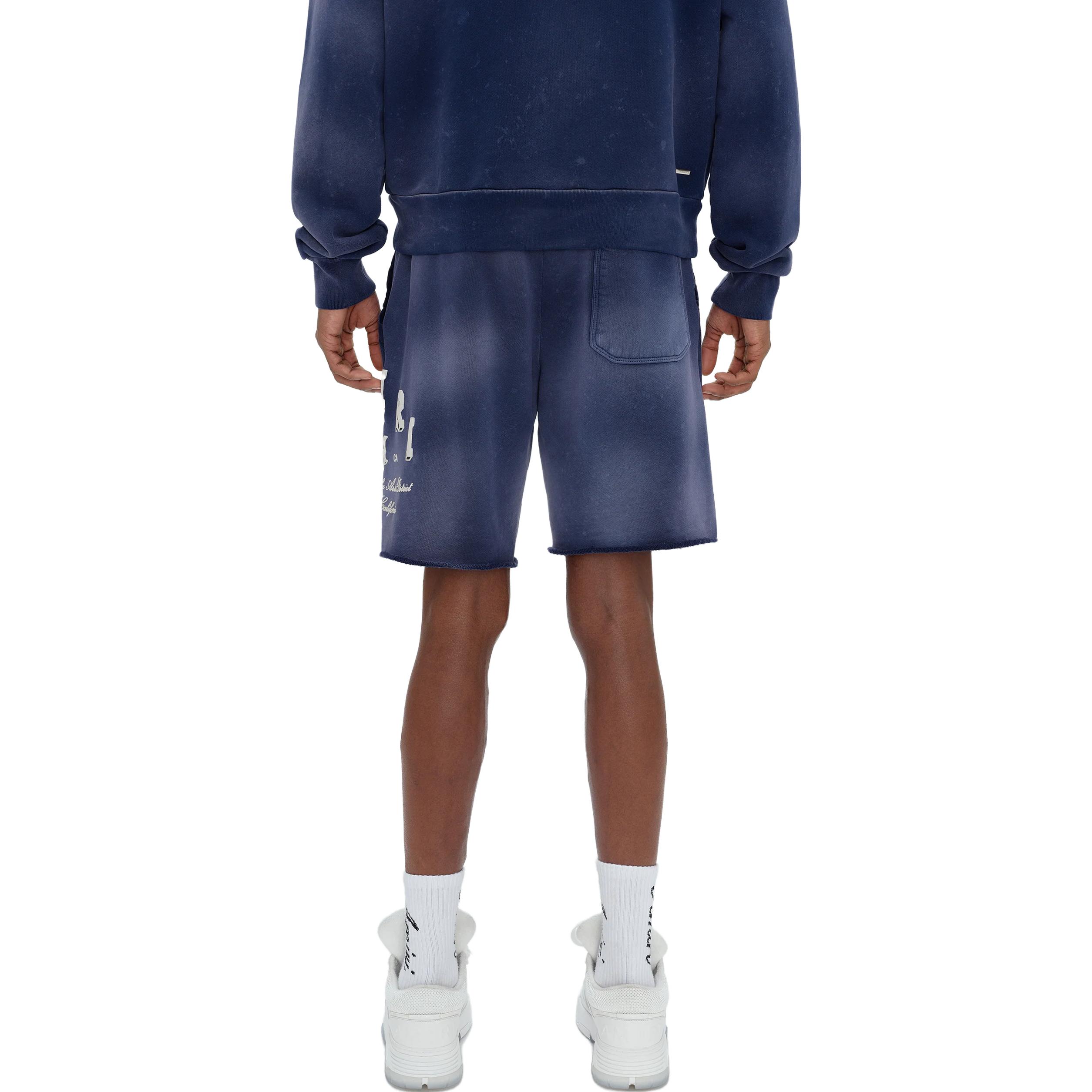 Shop AMIRI SS23 漸層染綁帶短褲 藍色 PF23MJP001-420